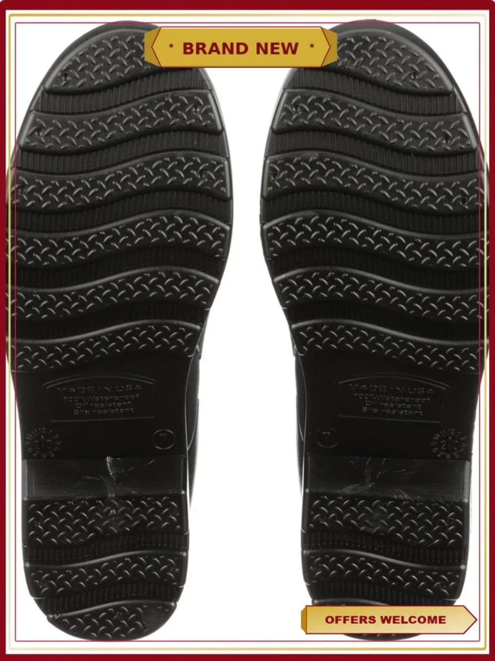 Men's Steel Shank Waterproof PVC Rubber Pull-On Work Boot